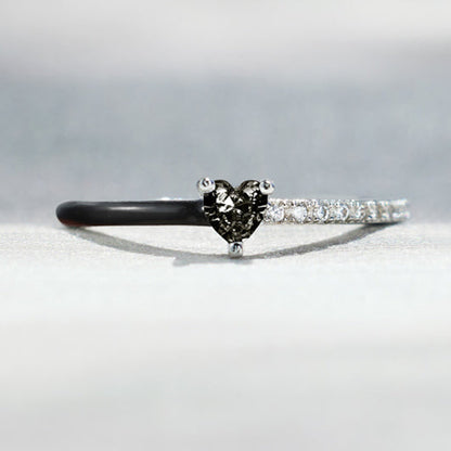 Zircon Heart Two-Tone Ring
