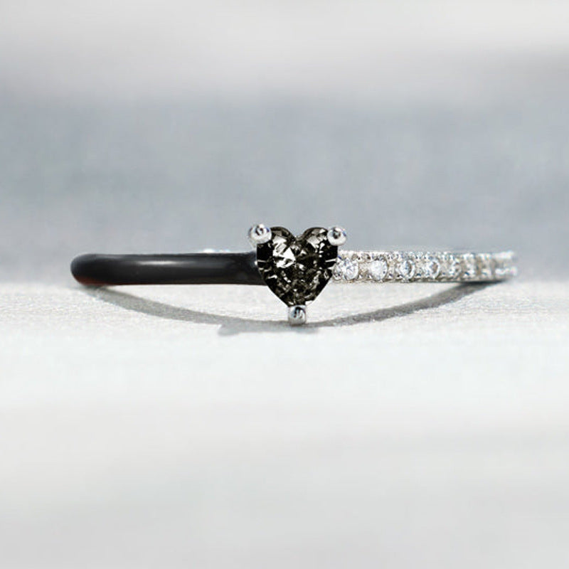 Zircon Heart Two-Tone Ring