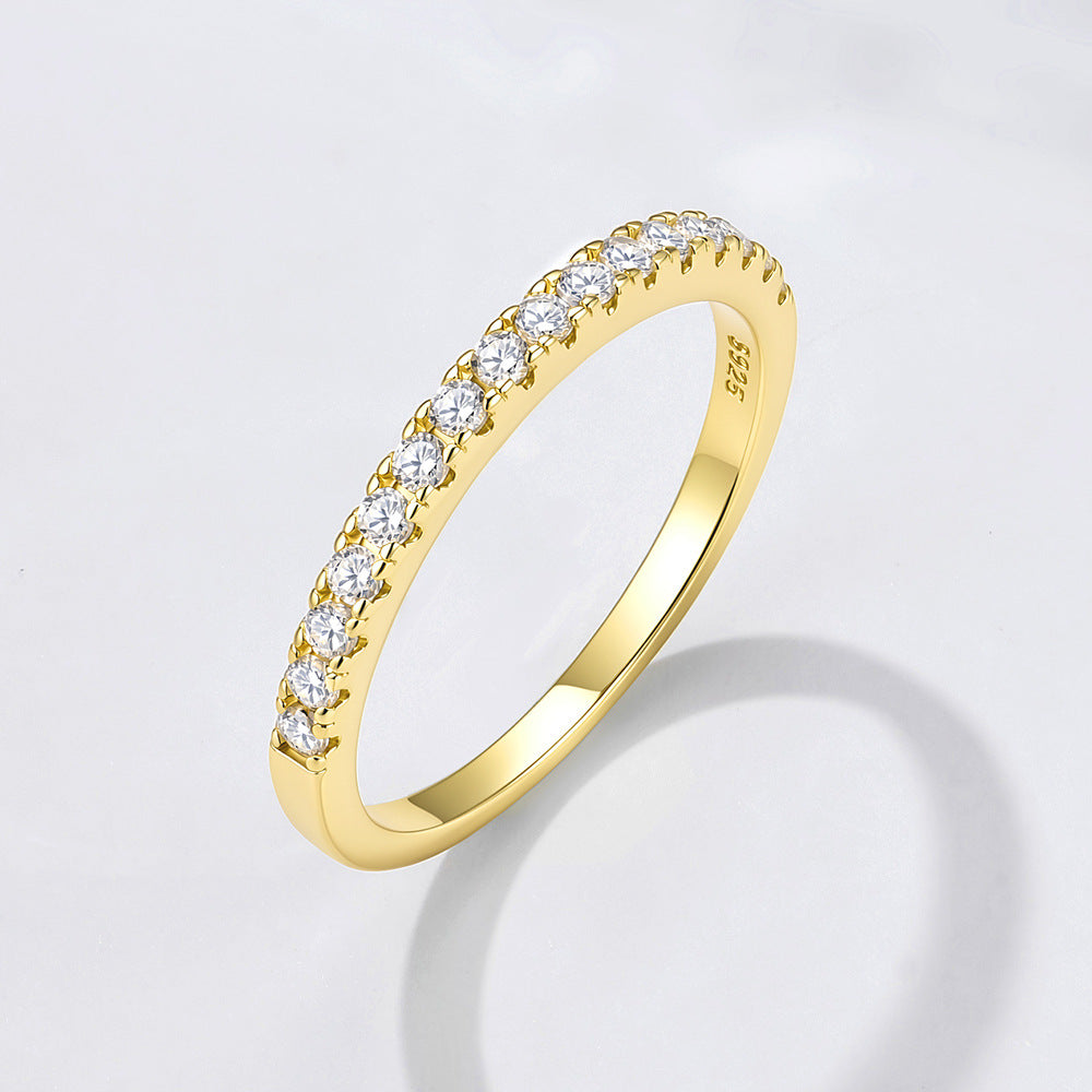 Zircon Ice Flower Cut Oval Ring Stackable Ring for Women