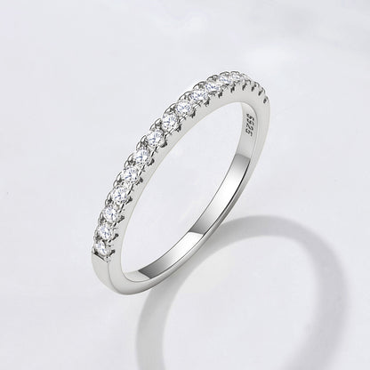 Zircon Ice Flower Cut Oval Ring Stackable Ring for Women