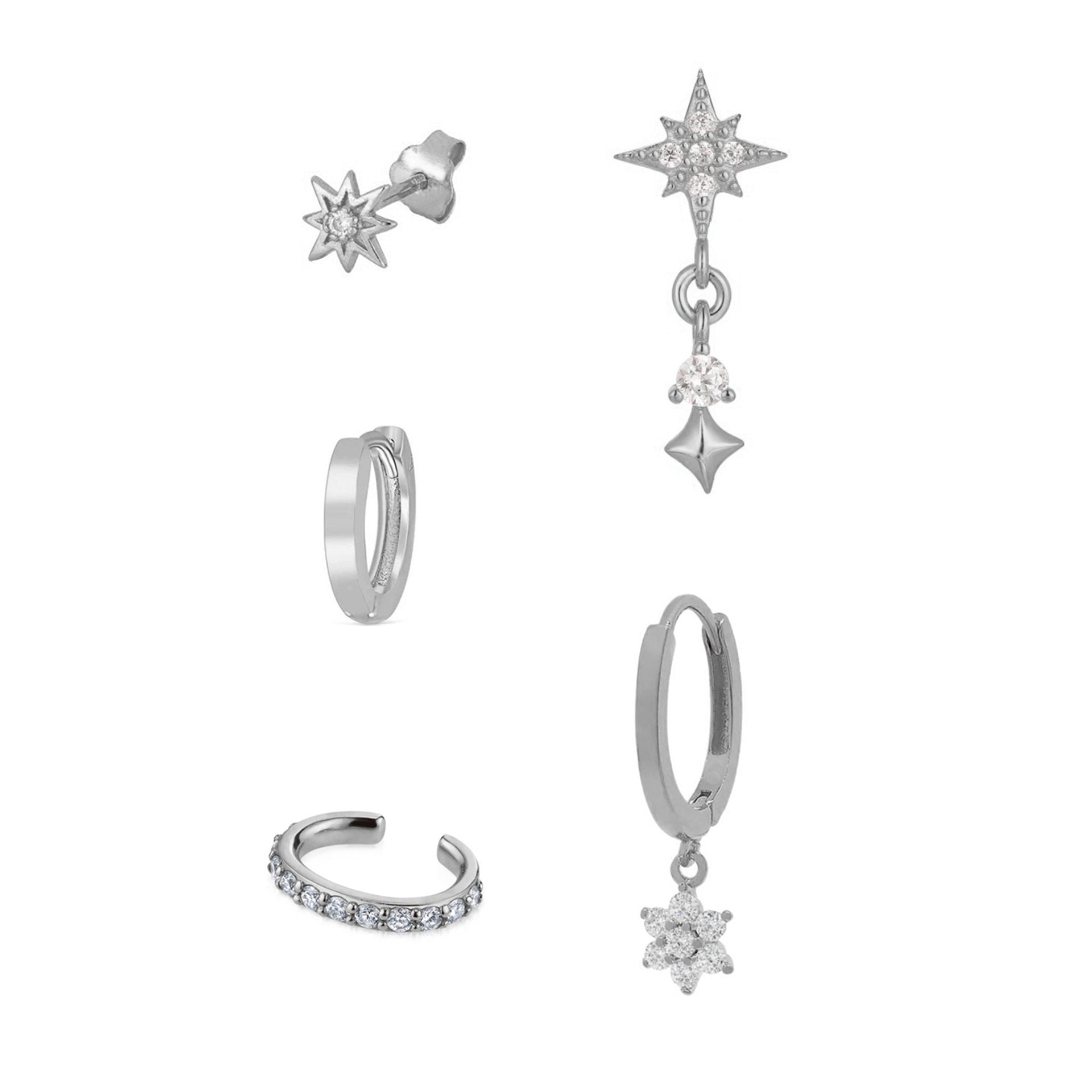 Zircon Inlaid Gold Plated Earrings
