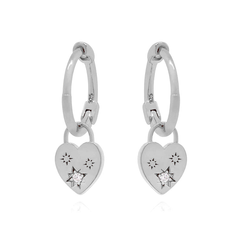 Zircon Inlaid Gold Plated Earrings