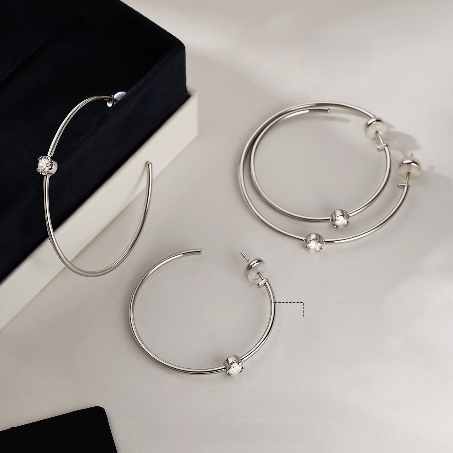 Zircon large hoop earrings