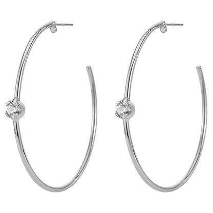 Zircon large hoop earrings