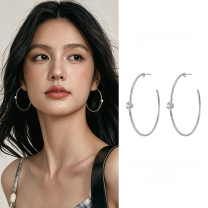 Zircon large hoop earrings