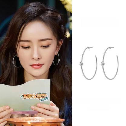 Zircon large hoop earrings