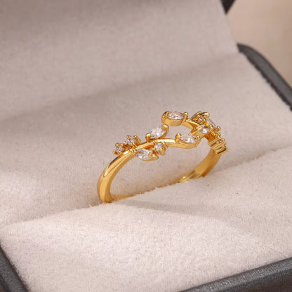 zircon leaf ring