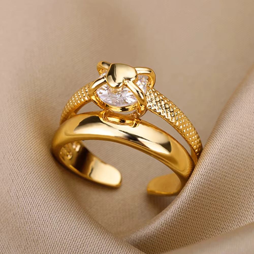zircon leaf ring