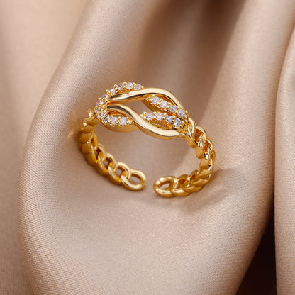 zircon leaf ring