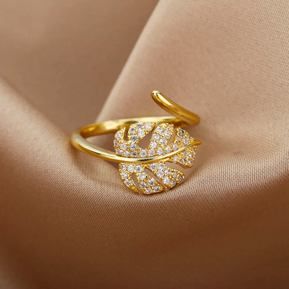 zircon leaf ring