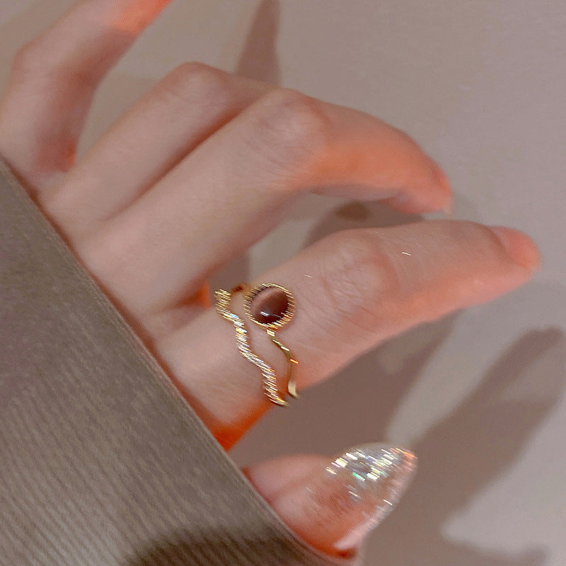 Zircon Open Ring with Unique Design