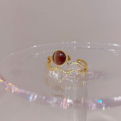 Zircon Open Ring with Unique Design