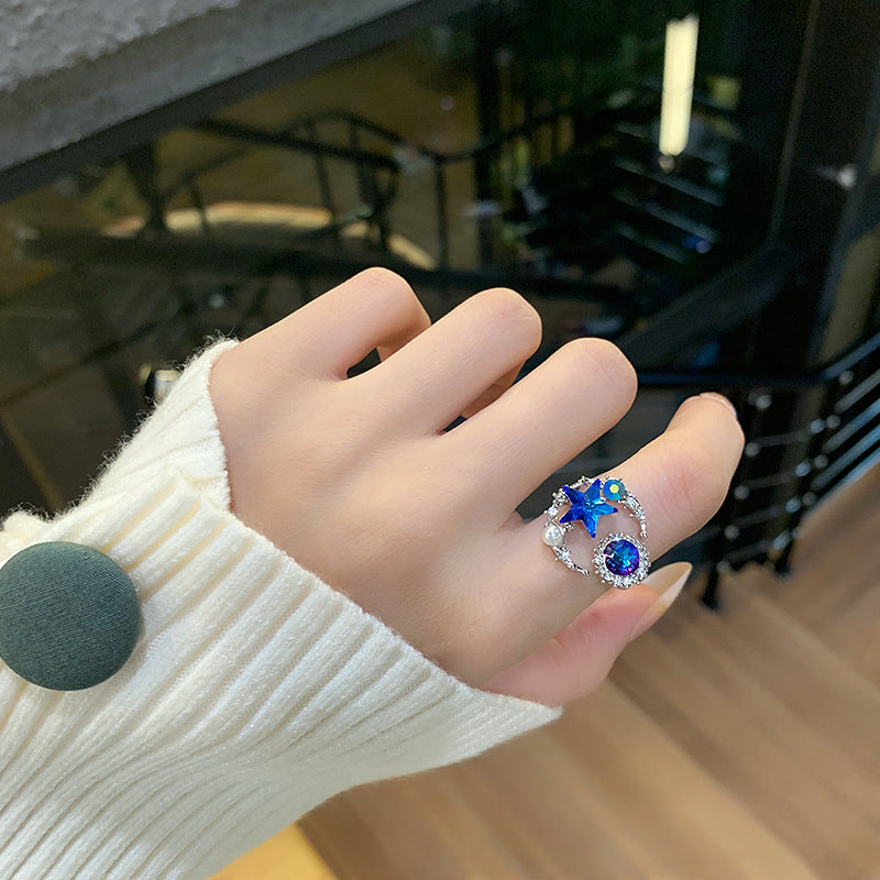 Zircon pearl ring