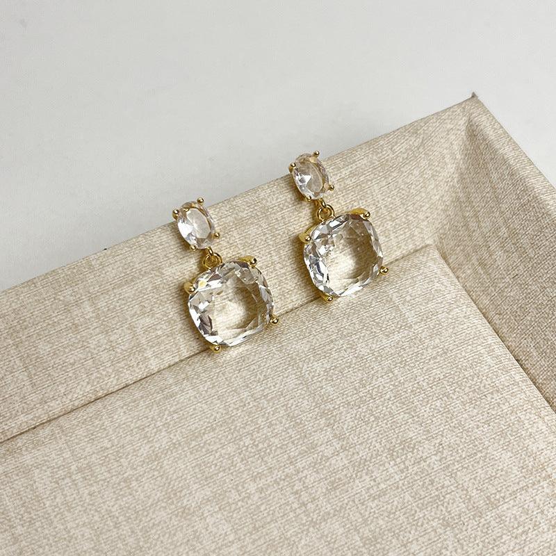 Zircon Silver Stud Earrings
