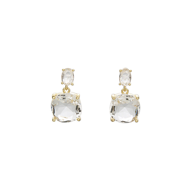Zircon Silver Stud Earrings