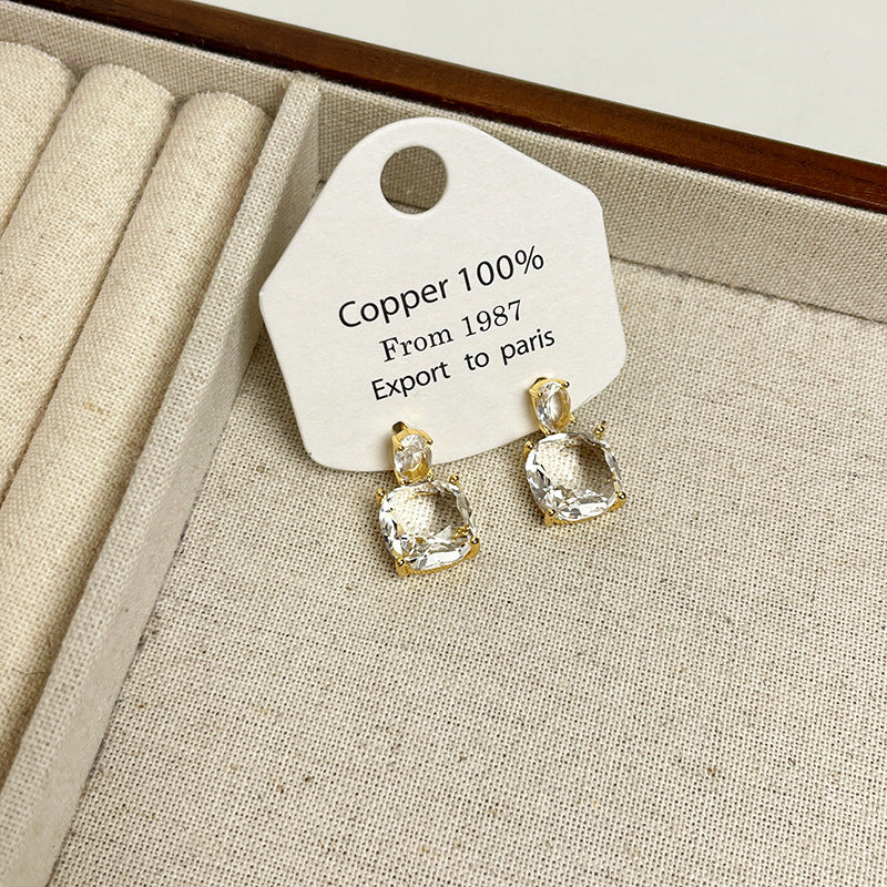 Zircon Silver Stud Earrings