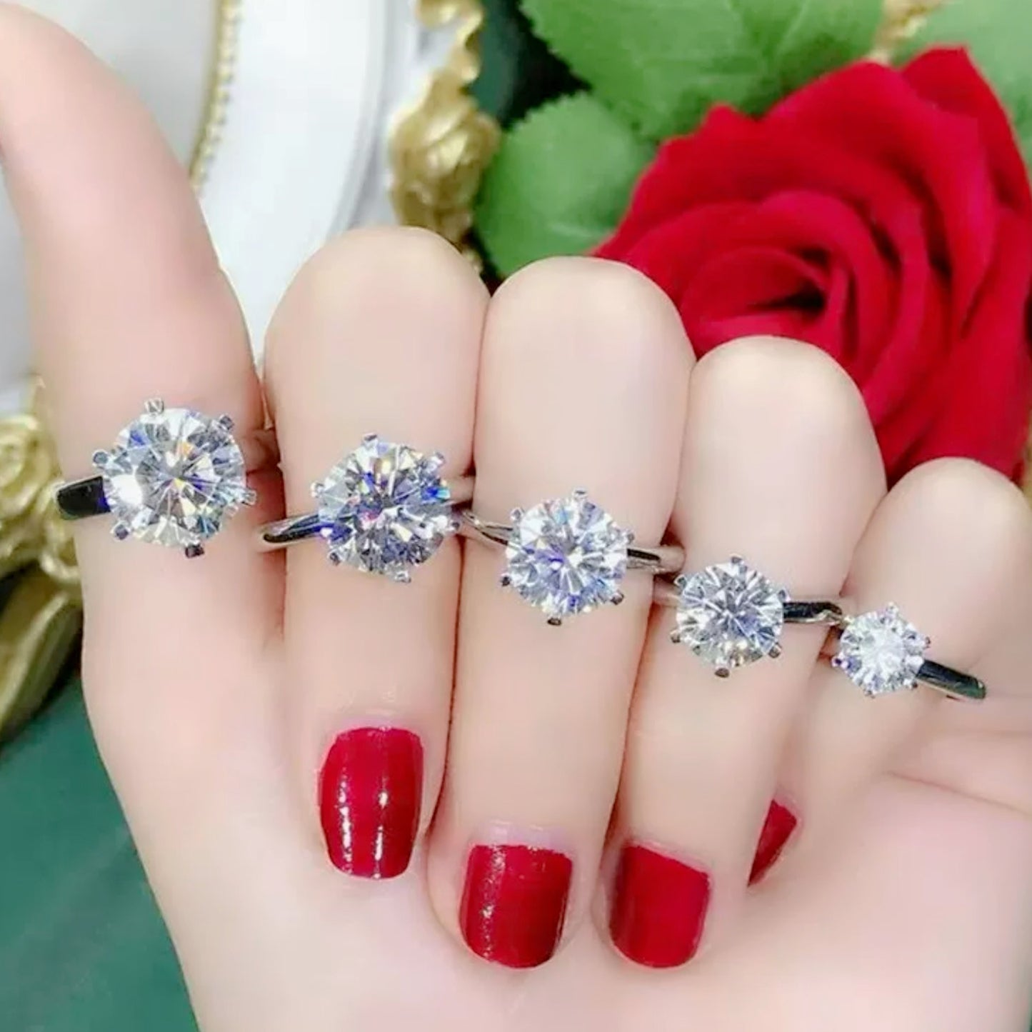 Zircon Six-Prong Ring