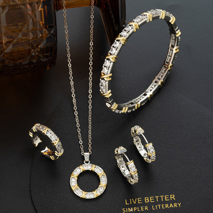 Zircon Snap-On Jewelry Set