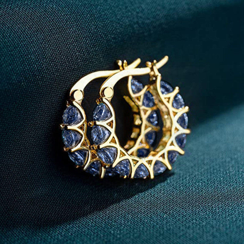 Zircon U-Shape Earrings