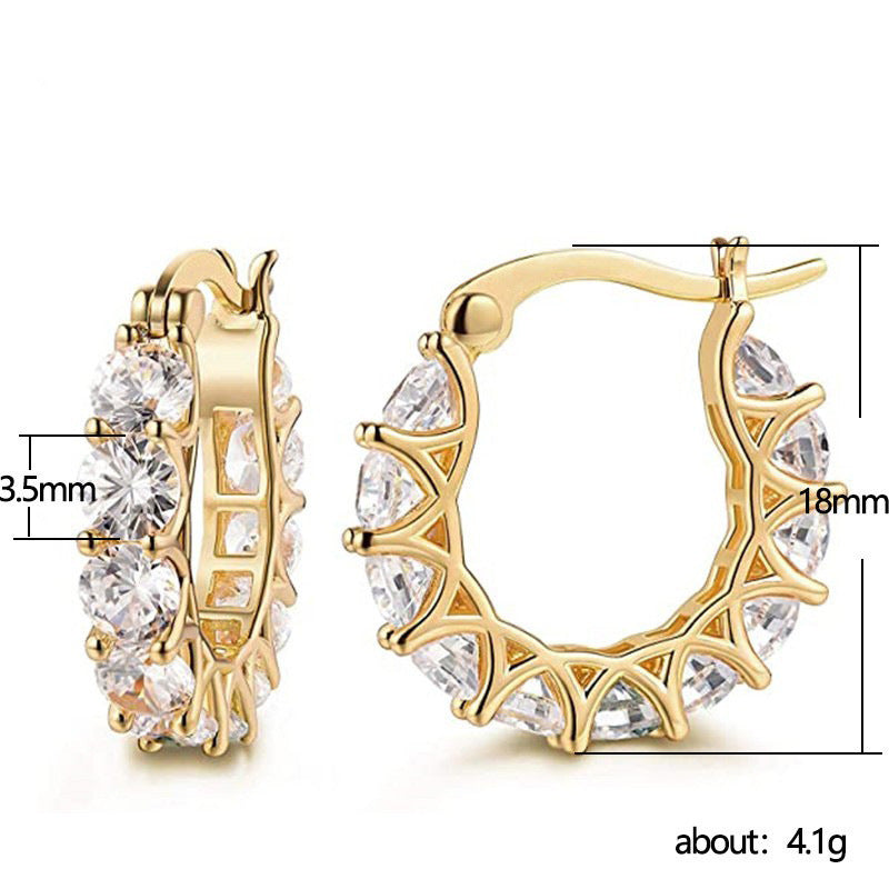Zircon U-Shape Earrings