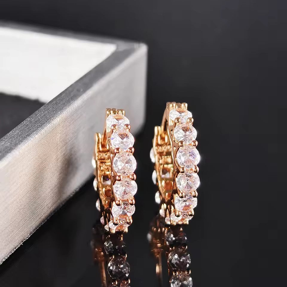 Zircon U-Shape Earrings