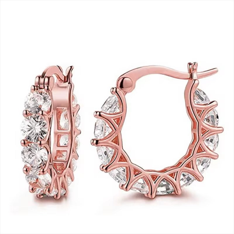 Zircon U-Shape Earrings