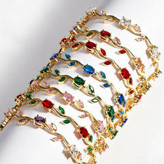 Branch bracelet green+gold