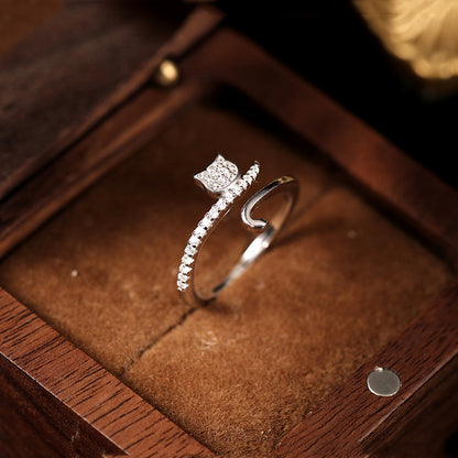 Zirconia Cat Tail Adjustable Ring