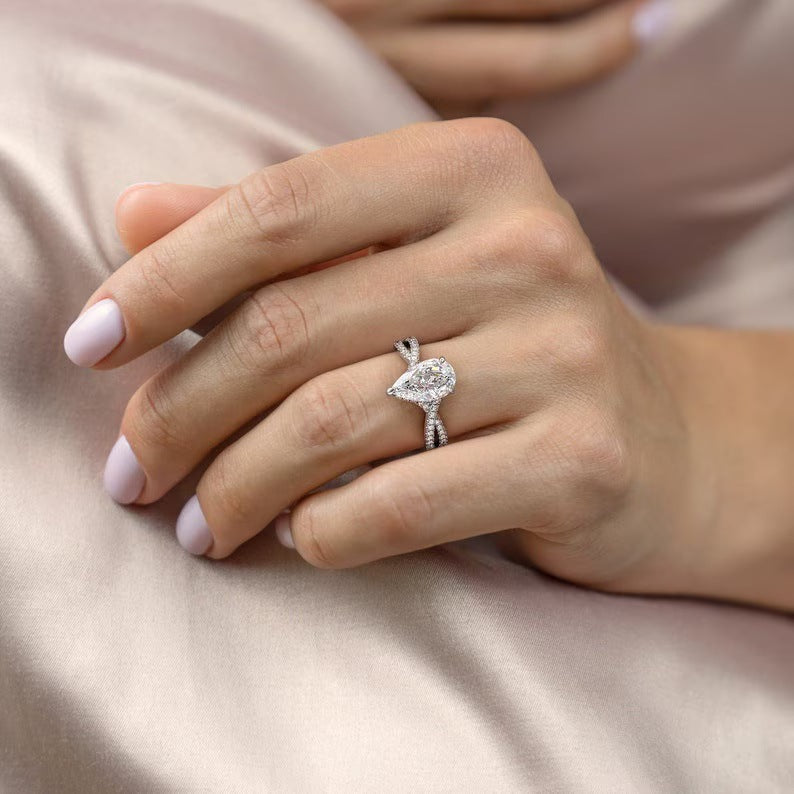 Zirconia Teardrop Ring