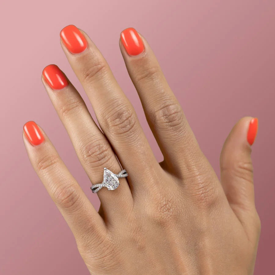 Zirconia Teardrop Ring