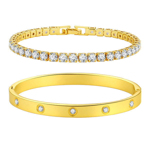 Zirconium Diamond Bracelet Set
