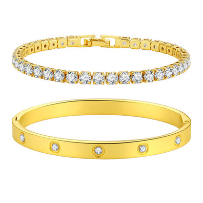 Zirconium Diamond Bracelet Set