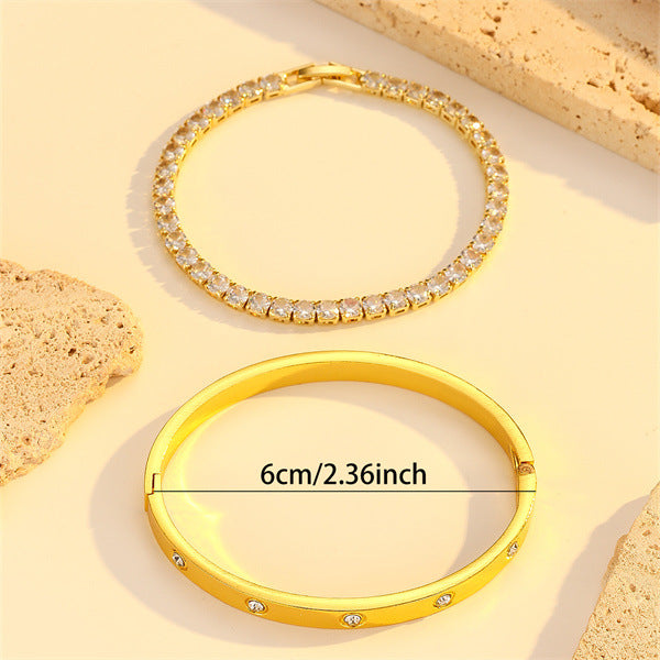 Zirconium Diamond Bracelet Set
