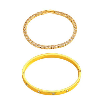 Zirconium Diamond Bracelet Set