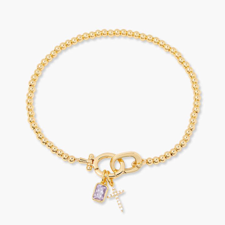 Zodiac Birthstone Gold Plated Adjustable Bracelet