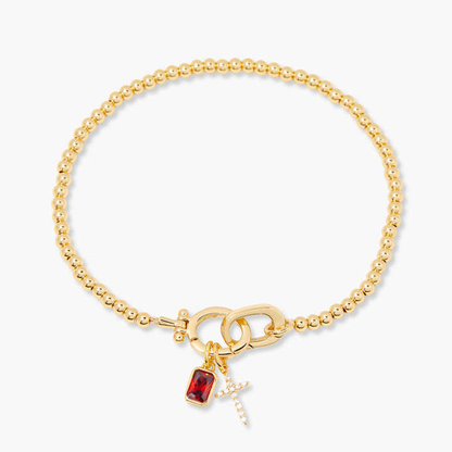 Zodiac Birthstone Gold Plated Adjustable Bracelet