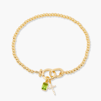 Zodiac Birthstone Gold Plated Adjustable Bracelet