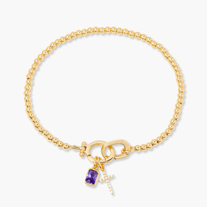 Zodiac Birthstone Gold Plated Adjustable Bracelet